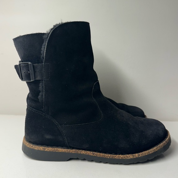 Birkenstock Shoes - Birkenstock Uppsala Shearling Boots Black Suede Lined Classic Women's EU 39 US 8